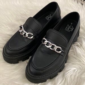 NoBo chunky black platform loafers